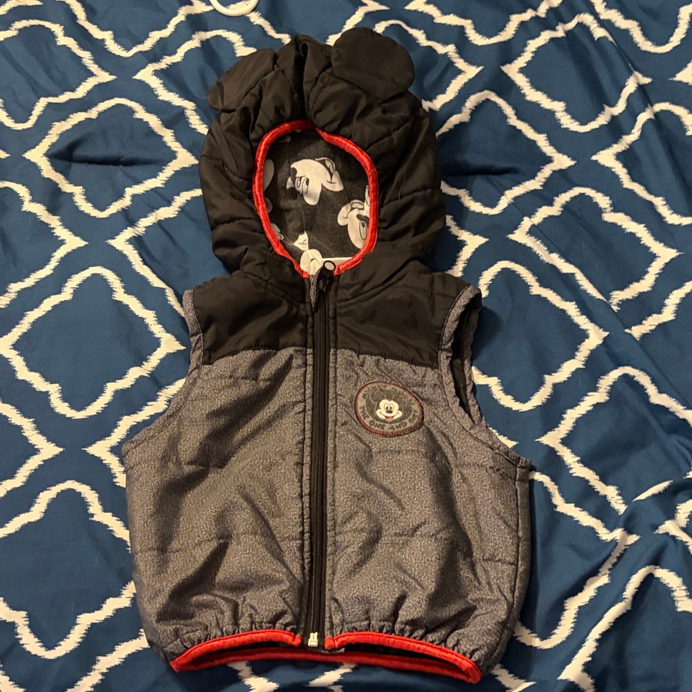 Charming Kids' Black and Gray Hooded Vest